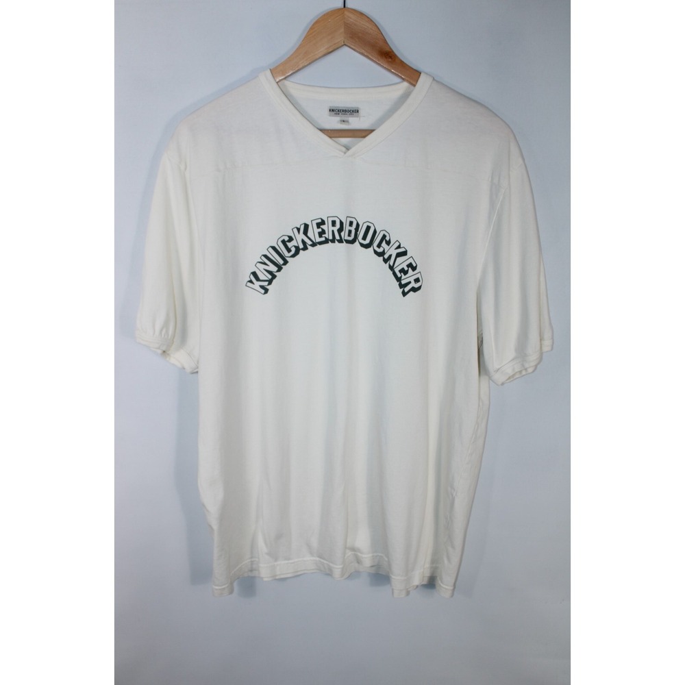 Knickerbocker Men's Large White V-Neck Short Sleeve T-Shirt
